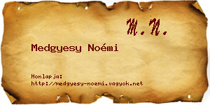 Medgyesy Noémi névjegykártya